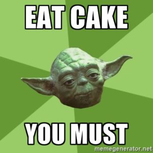 yoda and cake